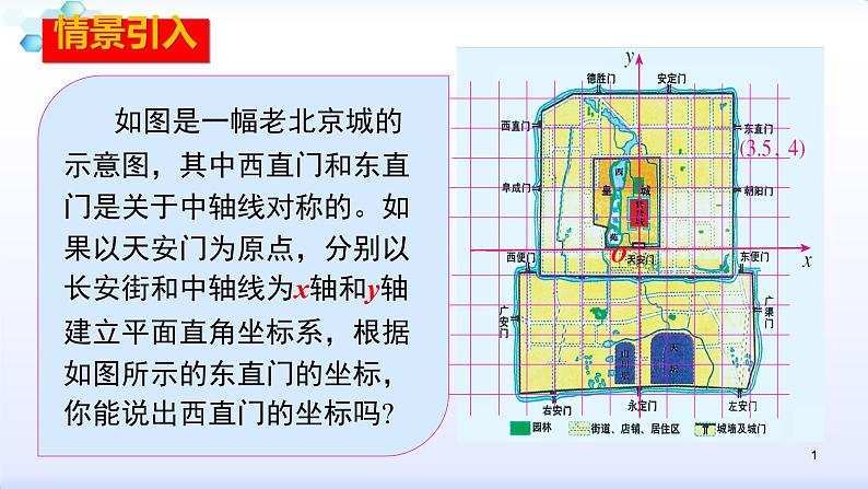 人教版八年级数学上册13.2  画轴对称图形--2.2坐标系中的轴对称（共28张PPT）课件PPT第1页