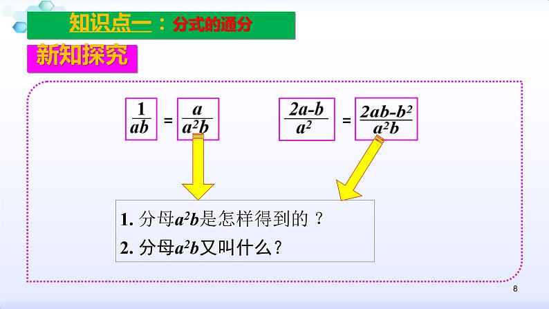 人教版八年级数学上册课件：15.1分式--1.2  分式的基本性质（3）分式的通分(共24张PPT)08