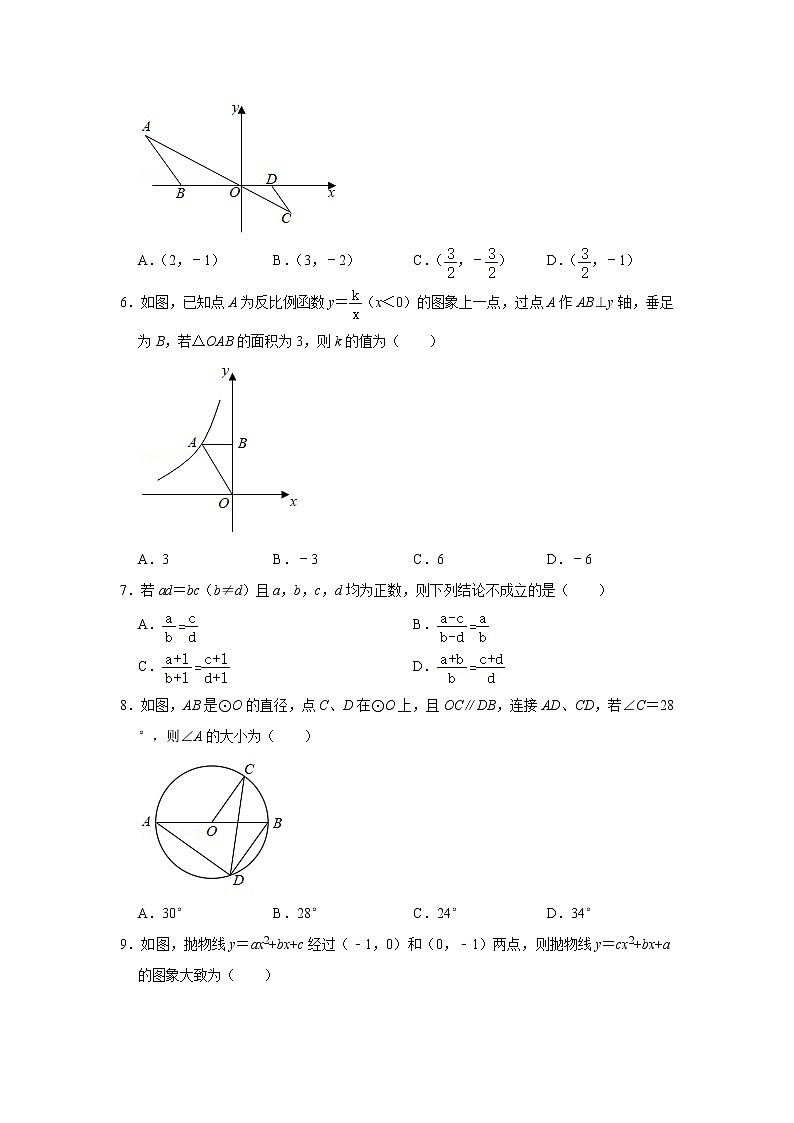 安徽省滁州市南谯区2020-2021学年九年级上学期期末数学试卷（word版含答案）02
