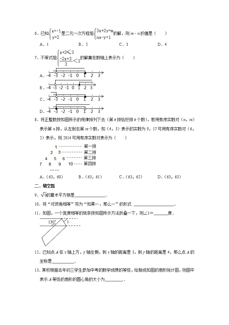 _云南省昆明市第八中学2020-2021学年七年级下学期期末数学模拟试卷(word版含答案)第2页