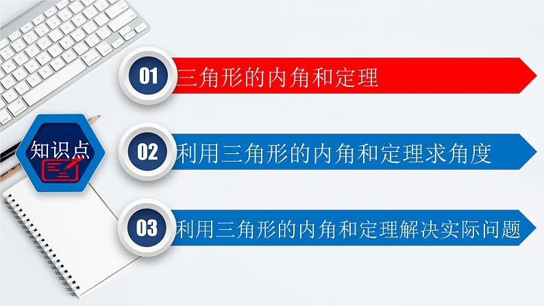 11.2.1（1） 三角形的内角和-2021-2022学年八年级数学上册教学课件（人教版）第3页