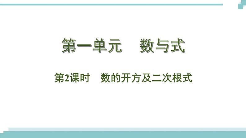 陕西中考数学基础考点课件+练习题：第2课时 数的开方及二次根式01