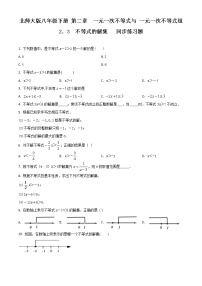 北师大版八年级下册3 不等式的解集综合训练题