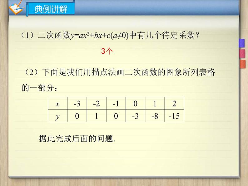 22.1.4（2）用待定系数法求二次函数的解析式课件PPT05