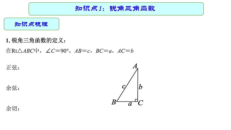 专题22 锐角三角函数 —— 2022年中考数学一轮复习专题精讲精练学案+课件03