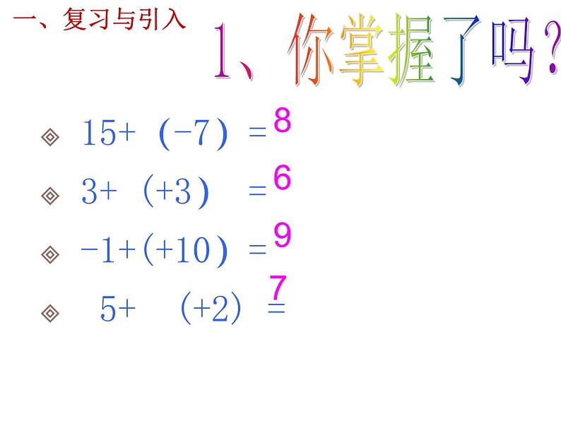 冀教版七年级数学上册 1.6 有理数的减法课件PPT02