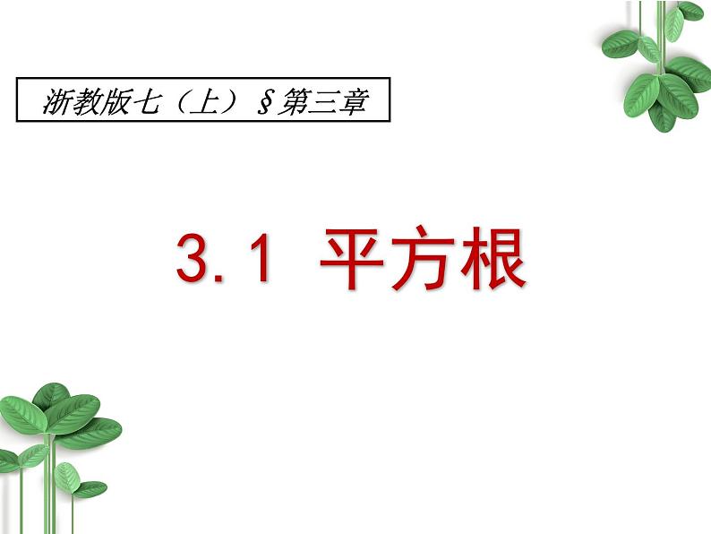 浙教版七年级数学上册3.1 平方根 （1）课件第1页