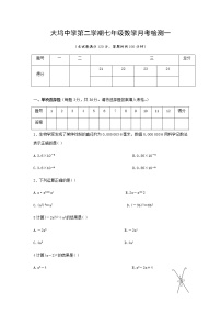 2020-2021学年山东省枣庄市滕州市大坞中学七下月考数学试卷