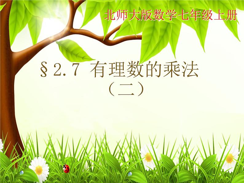 北师大版七年级数学上册 2.7 有理数的乘法课件PPT第2页