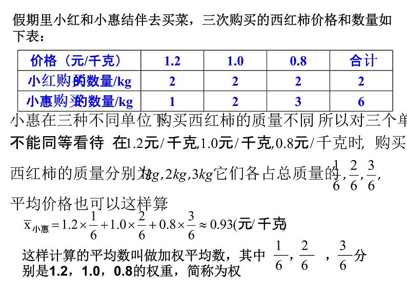 23.1平均数与加权平均数 课件 冀教版数学九年级上册08