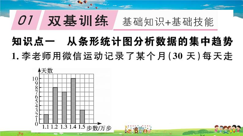 八年级上册(北师大版)-6.3  从统计图分析数据数据的集中趋势--精品习题课件02