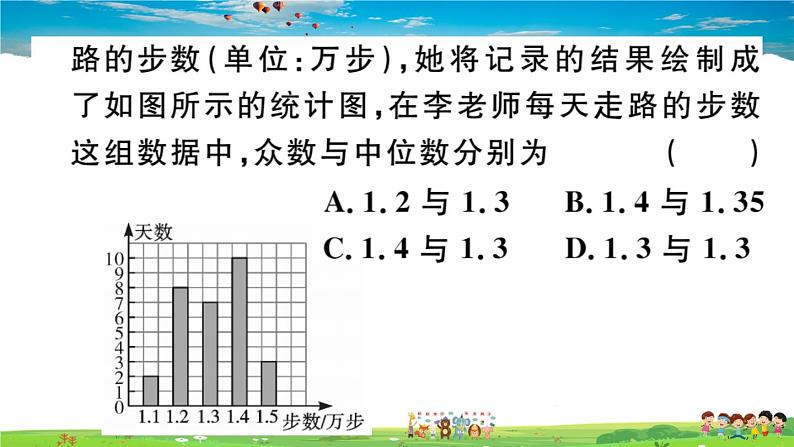 八年级上册(北师大版)-6.3  从统计图分析数据数据的集中趋势--精品习题课件03