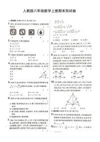 人教版八年级数学上册 期末测试卷（精选）