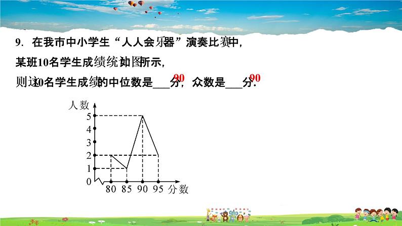 北师大版八年级数学上册第六章 数据的分析-作业课件-6．2　中位数与众数第8页