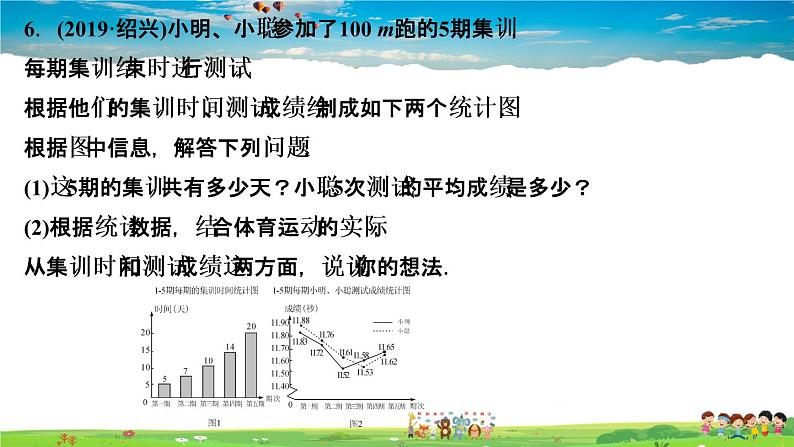 北师大版八年级数学上册第六章 数据的分析-作业课件-6．3　从统计图分析数据的集中趋势08