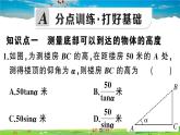 九年级数学下册作业课件（北师大版）1.6 利用三角函数测高