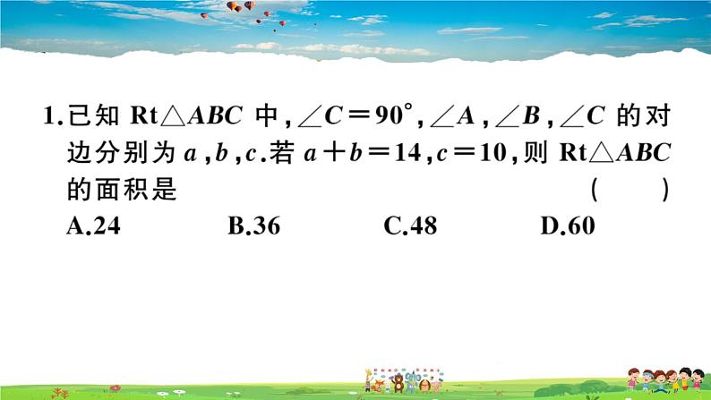 八年级上册(北师大版)-2.微专题：勾股定理与面积问题（2）【强化训练】课件PPT第3页