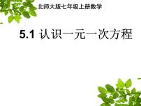 初中数学北师大版七年级上册5.1 认识一元一次方程示范课课件ppt