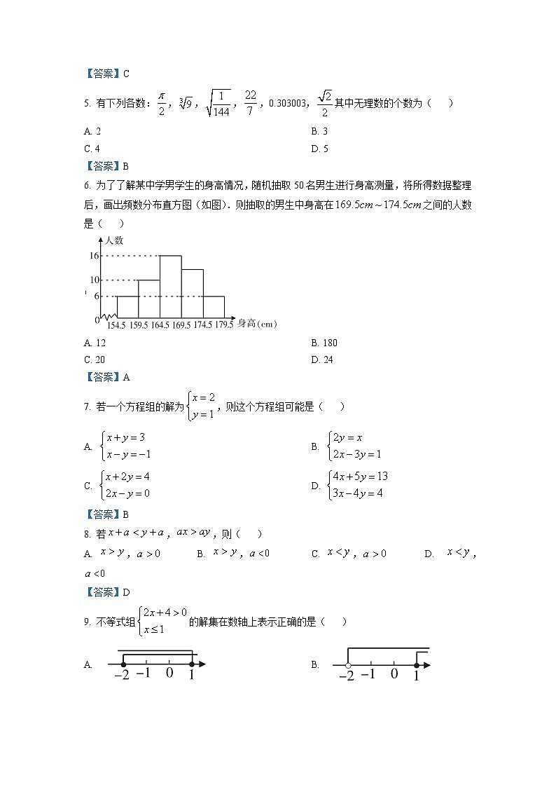 重庆市荣昌区盘龙中学2020-2021学年八年级入学测试数学试题02