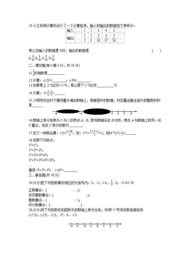 2021-2022学年 初中数学 七年级上册 苏科版 第2章综合能力检测卷【试卷+答案】第2页