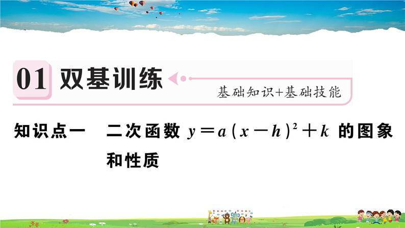 人教版九年级数学上册第二十二章22.1.3  第3课时 二次函数y=a(x-h)2+k的图象和性质课件PPT02