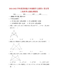 初中数学苏科版八年级上册第一章 全等三角形综合与测试复习练习题