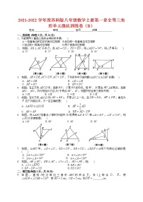 2020-2021学年第一章 全等三角形综合与测试练习