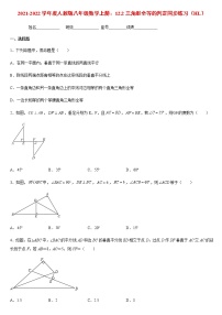 数学八年级上册第十二章 全等三角形12.2 三角形全等的判定达标测试