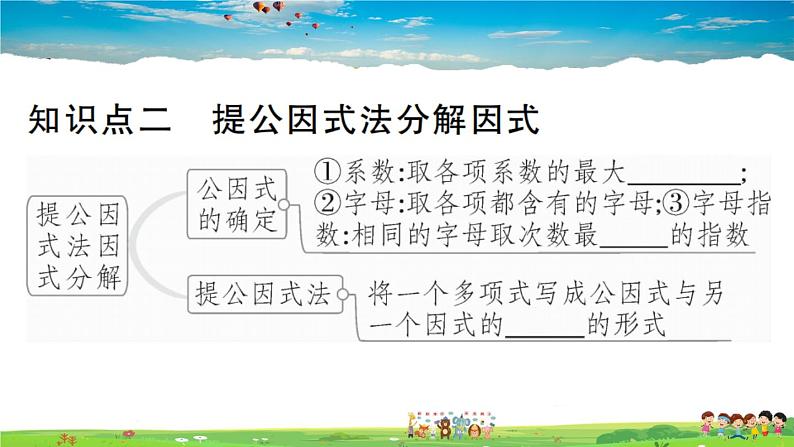 人教版八年级上册习题课件第十四章 整式的乘法与因式分解14.3.1 提公因式法05