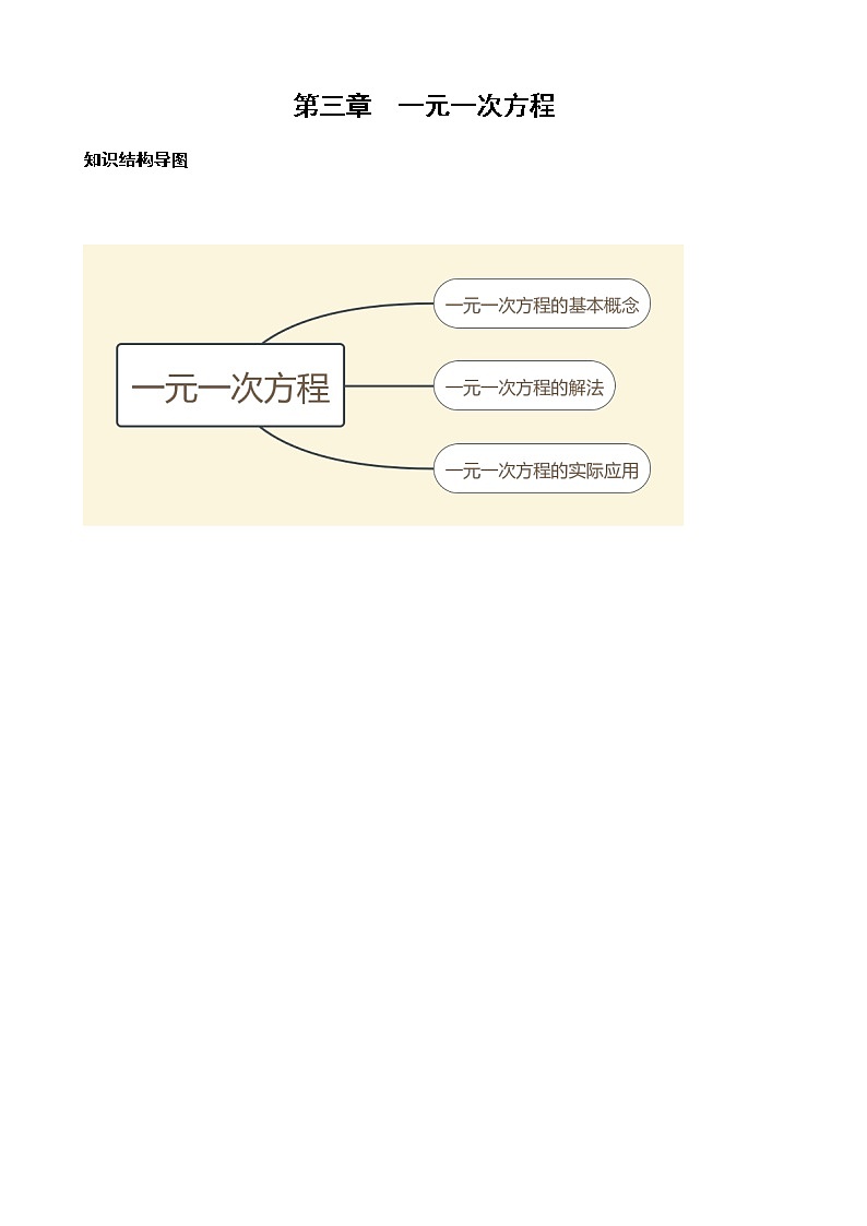 第三章 第一节 一元一次方程的基础概念教案第1页