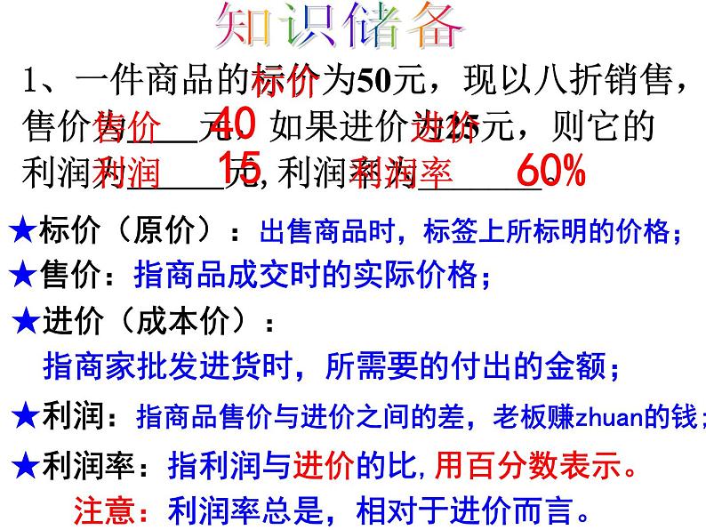 人教版七年级数学上册课件：3.4 一元一次方程应用（打折销售问题）（43张）第4页