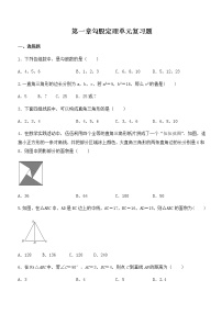 初中数学北师大版八年级上册第一章 勾股定理综合与测试精练