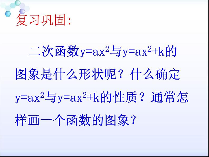 2021-2022华东师大版九年级下册数学课件：26.2.2二次函数y=a(x-h)2 k的图象（17张）03