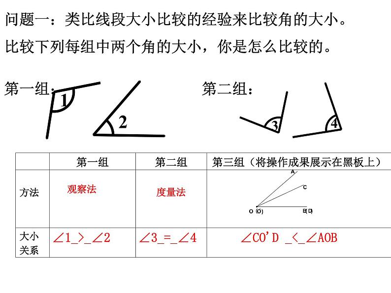 2021-2022北师大版数学七年级上册4.4角的比较课件（15张）第2页