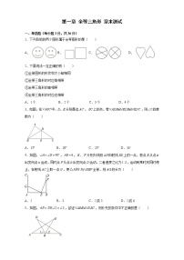 苏科版八年级上册第一章 全等三角形综合与测试随堂练习题