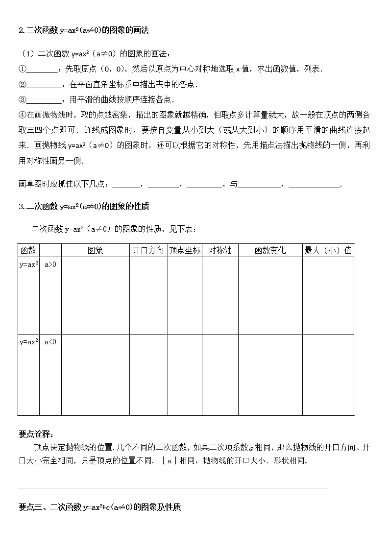 22.1.2 二次函数y=ax2(a≠0)与y=ax2+c(a≠0)的图象与性质（知识讲解）学案02