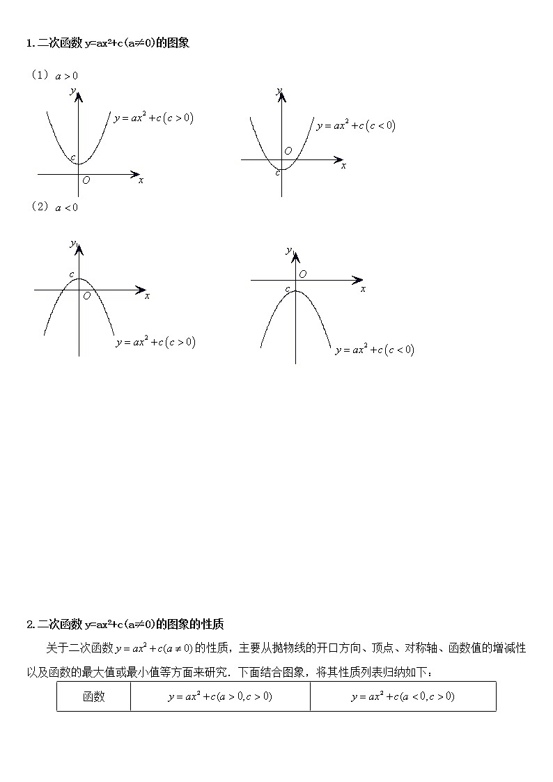 22.1.2 二次函数y=ax2(a≠0)与y=ax2+c(a≠0)的图象与性质（知识讲解）学案03