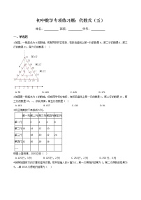 初中数学专项练习题：代数式（五）（Word版，含答案）