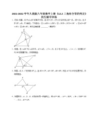 初中数学人教版八年级上册12.2 三角形全等的判定测试题