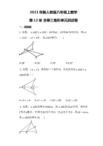 人教版八年级上册第十二章 全等三角形综合与测试单元测试达标测试