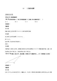 中考数学压轴题剖析与精炼（含解析）：10 三角形问题试卷