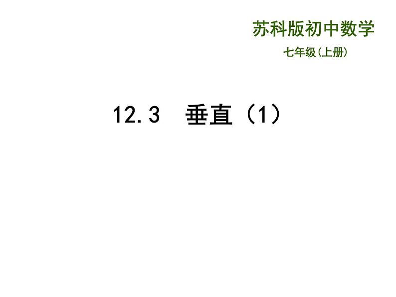 苏科版七年级数学上册6.5 垂直 课件第1页