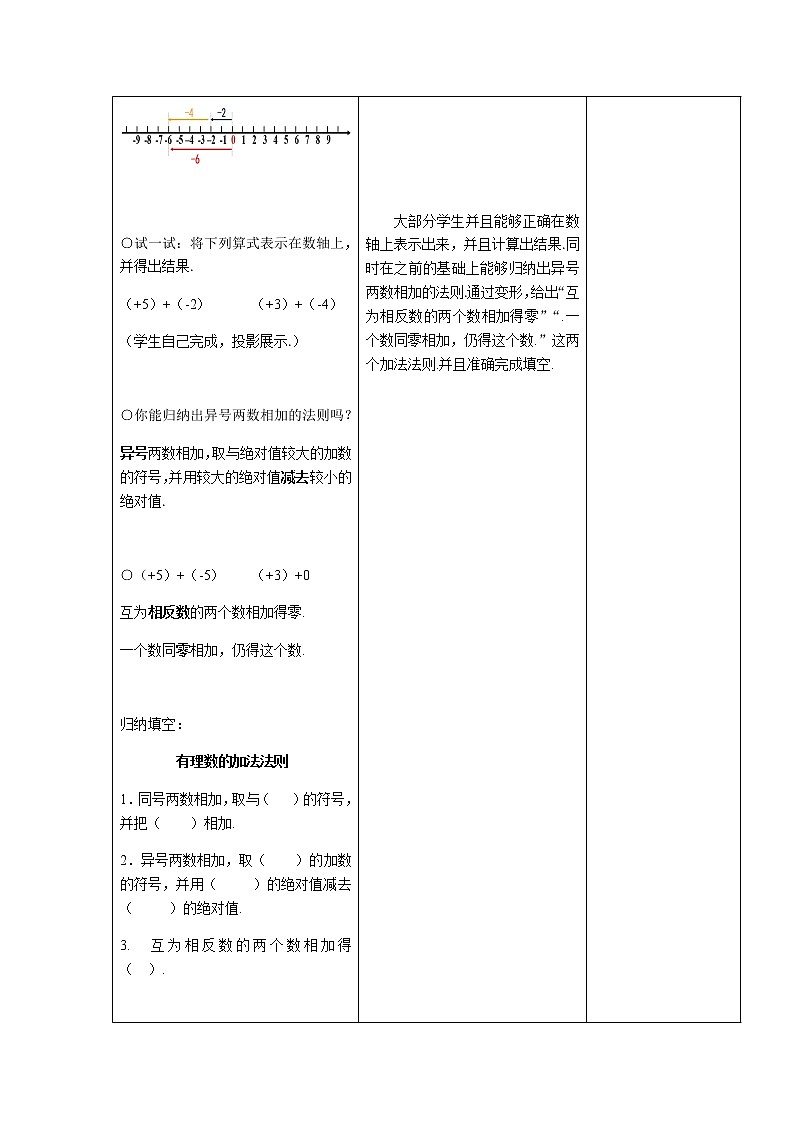 浙教版数学七年级上册 2.1 有理数的加法（教案）第3页