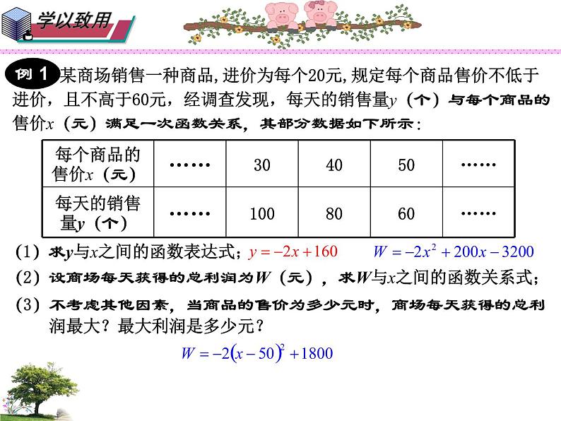 26.3 实践与探索 --- 商品经济利润最大问题（课件）九年级数学（华师大版）06