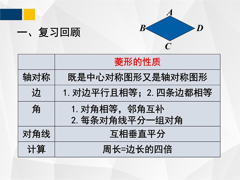 1.1.3菱形的性质与判定   九年级数学上册教材配套教学课件(北师大版)第2页