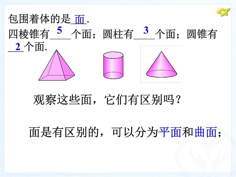 人教版七年级上册数学 4.1.2 展开图、点线面体 课件03