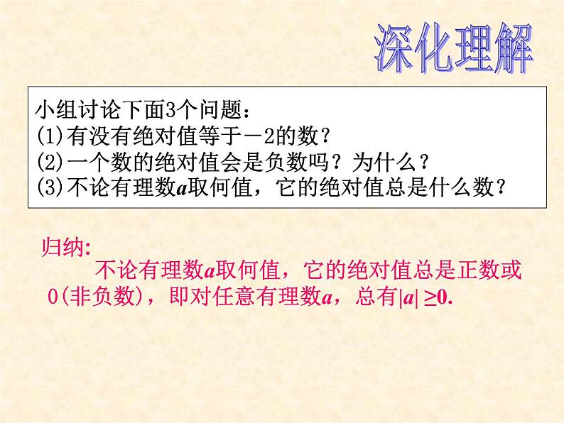 人教版七年级上册数学 1.2.4   绝对值(1) 课件第6页