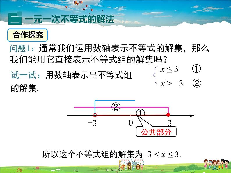 沪科版数学七年级下册-7.3 第1课时  一元一次不等式组及解简单的一元一次不等式组【教学课件】第8页