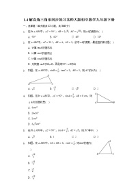 北师大版九年级下册4 解直角三角形优秀达标测试