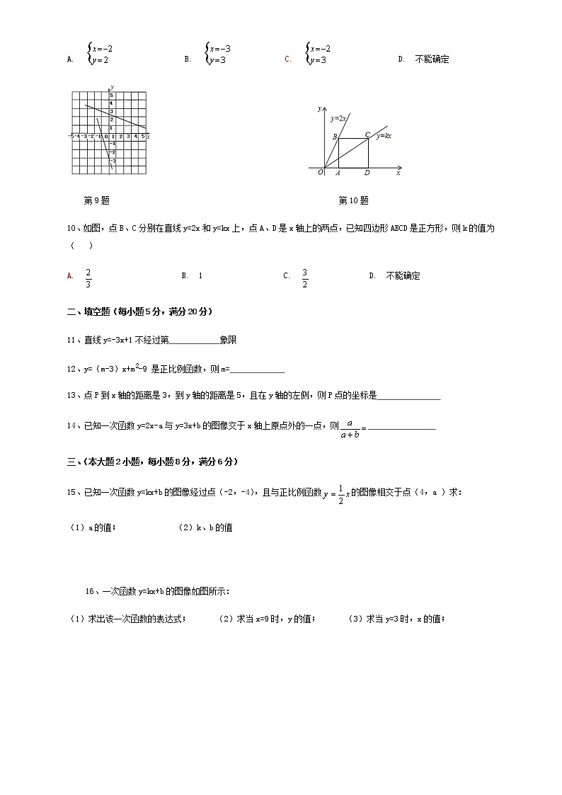 安徽合肥市瑶海区三十八中2020-2021第一学期学年第一次月考八年级 数学试卷（含解析）02